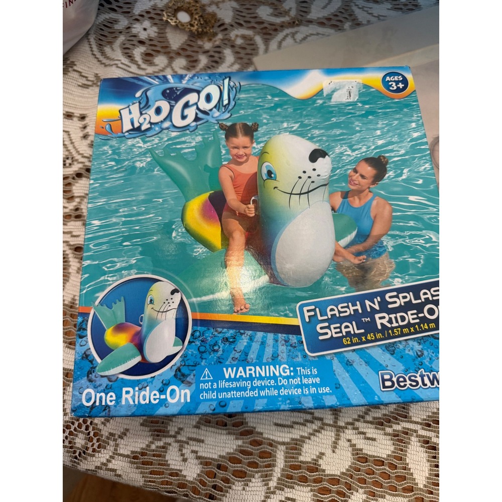Bestway H2OGO! Flash N' Splash Seal Ride-On Inflatable Pool Float 62x45 NEW
